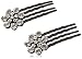 Karina Crystal Flower Mini Combs, Black