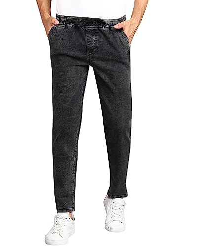 Image of Urbano Fashion Men Mid Rise Regular Fit Washed Jogger Jeans Stretchable