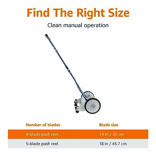 Amazon Basics 5.56 CM 4-Blade Push Reel Lawn Mower, Blue - Image 4