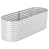 vidaXL Arriate de Acero Galvanizado 240x80x81 cm Plateado Macetero Plantador