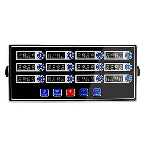 12 Channels Kitchen Timers Commercial Cooking Timer Clock Reminder Cooking Calculator Precise Timing Adjustable Volume for Home and Restaurant