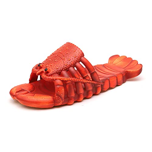 Hummer Hausschuhe Männer Lustige Tier Sommer Flip Flops Nette Strand Dusche Casual Schuhe Frauen Unisex Große Größe Weiche Haus Hausschuhe(44/45, Crimson)