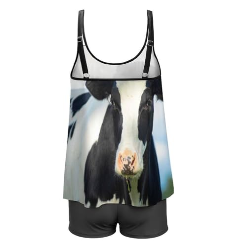 Ensemble bikini tankini imprimé vache et shorty de bain - 5