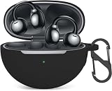Agrifilm Silicone Case Compatible with Huawei FreeClip Earbuds, Full-Body Protection Cover with Anti-Lost Keychain (Black)