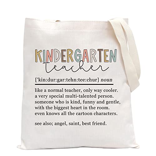 POFULL Kindergarten Teacher Tote Bag Kindergarten Teacher Definition Gift Teacher Appreciation Gifts