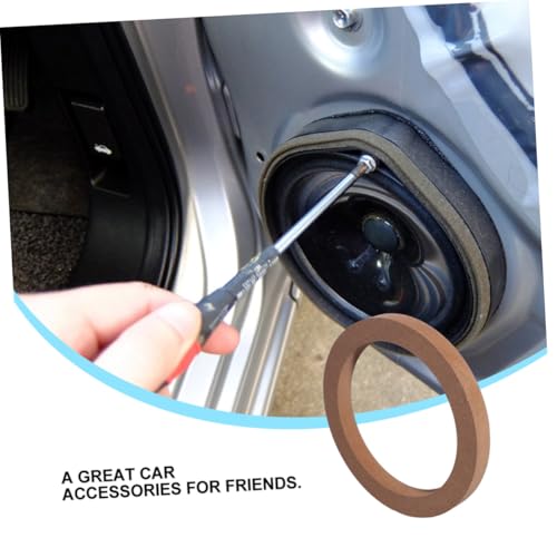 Soportes y anillos para altavoces de coche con aislamiento acústico de madera, 2 pares 6
