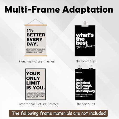 Onperpoe 4-Piece Black White Motivational Quotes Office Decor, Unframed Motivational Posters Wall Art, Oil Canvas Motivational Wall Art for Home and Office, Positive Gift for Colleagues and Friends - Image 4