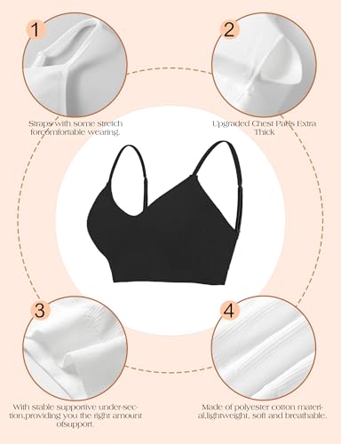 2-6PCS Women's V-Neck Padded Seamless Straps Bralette, Everyday Basic Sleeping Bra, Sports Bras for Women, Sports Bra4