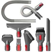 Vacuum Attachment Kit Compatible with Dyson V7 V8 V10 V11 V15 Vacuum Cleaner,Dryer Vent Hose Flexible Extension Hose Mattress Tool Stiff Brush Soft Bristle Crevice Tool Attachment for Home Cleaning