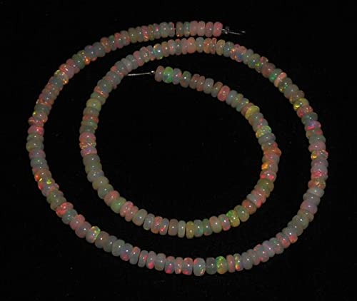 Fil perles opale éthiopienne rondelles lisses 4mm pour réparer et réussir vos colliers sans défauts