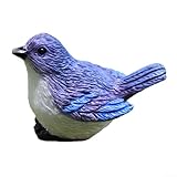 Mini figuras de pájaro para decoración de jardín, caprichosas para nido y huevos para espacios al aire libre (azul)