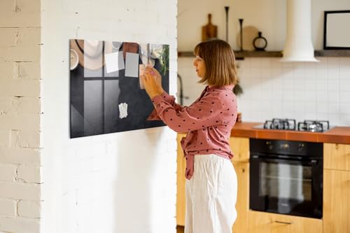 Tableau magnétique en verre avec aimants néodyme extra forts et éponge effaçable à sec