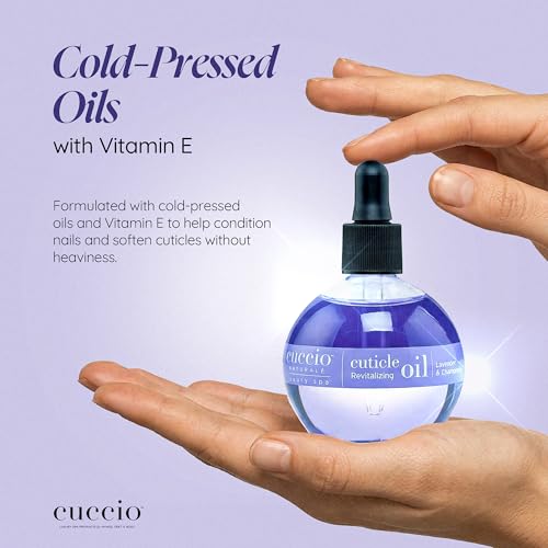 Image of Cuccio Naturale Lavender & Chamomile Revitalizing Cuticle Oil, Lightweight Fast-Absorbing Hydrating Nail & Cuticle Conditioner, Cold-Pressed Oils + Vitamin E, 2.30 Fl Oz
