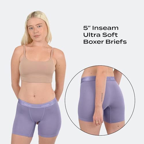 Image of Woxer Boxer Shorts for Women - 5 inch Baller Boy Shorts Underwear, Soft Modal, Chafe Free - Breathable & Moisture-Wicking