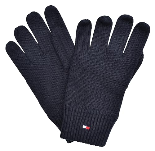 Tommy Hilfiger Strickmütze Mütze Handschuhe Set Beanie & Gloves Baumwolle Kaschmir Blau Gift Box