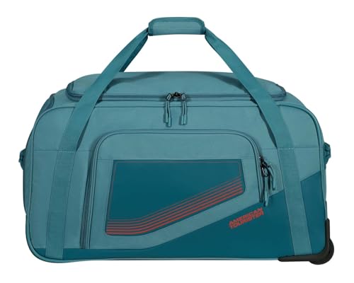 American Tourister City Racer - Reisetasche mit Rollen 68 cm, 98 L - Viel Stauraum & Separates Schuhfach - Wasserabweisend, Mehrere Griffe, Robust - Blau (Petrol)