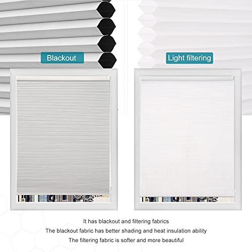 Changshade Size Custom Cellular Shades,Corded Blackout Cellular Window Blinds Shade With The Diameter Of 1 Inch Honeycombs For Office,Living Room,Bedroom,Thermal Insulated, White #TOP4