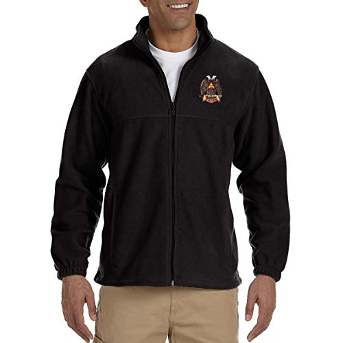 32nd Degree Embroidered Masonic Men's Fleece Full-Zip Jacket