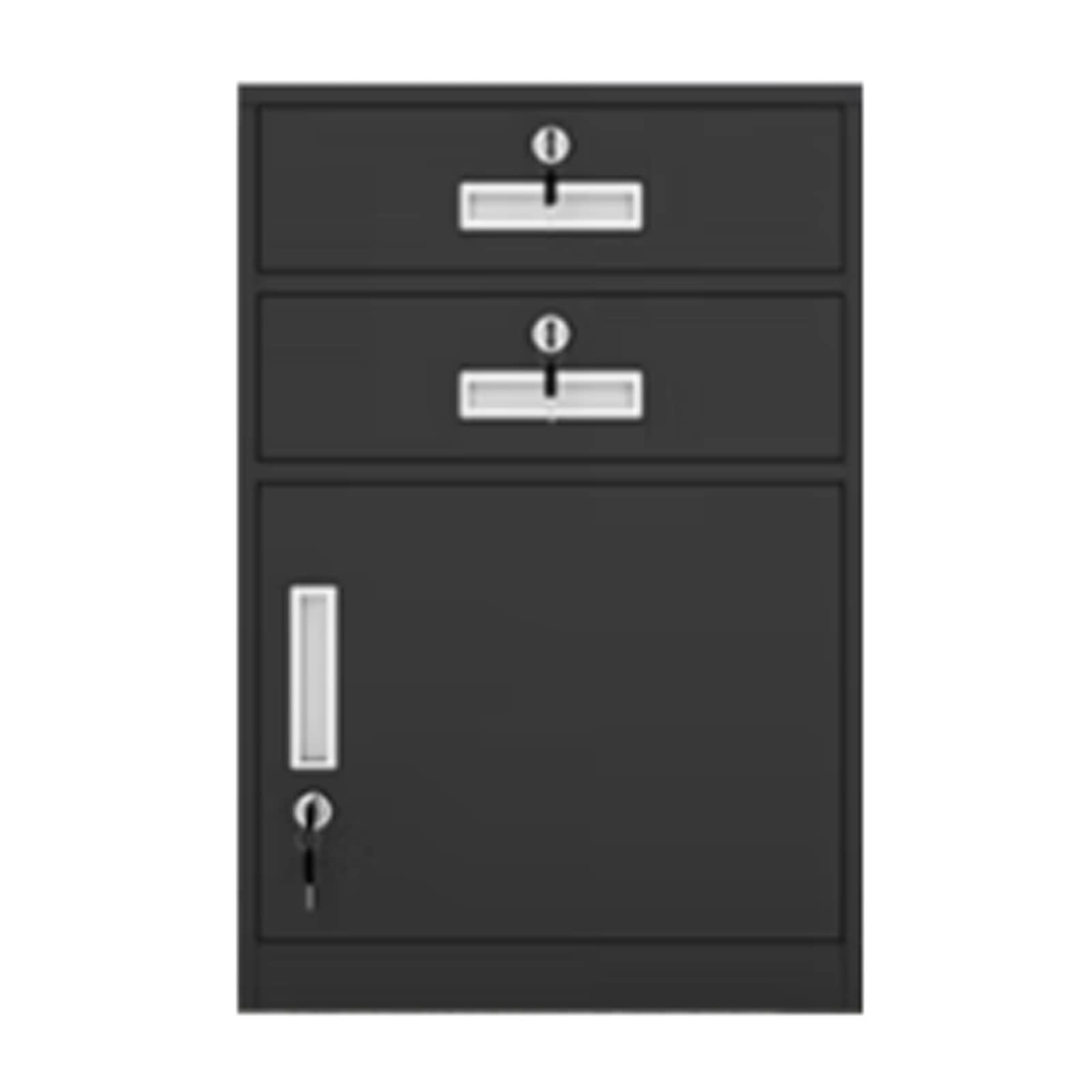 Aioneer Black File Cabinet Under Desk Metal Filing Cabinet, 2 Drawer And 1 Cabinet File Cabinet For A4 Sized Letters/Documents, Legal Sized Documents, File Folders, File Cabinet For H