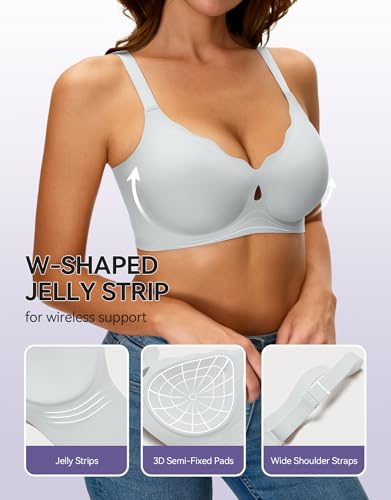 NIASOUL Wireless Bras for Women, No Underwire Seamless Push Up T-Shirt Bra - image 4