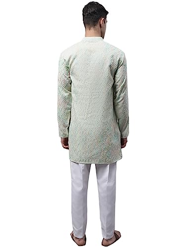 Image of Jompers Men's Cotton Embroidered Straight Kurta Pyjama Set