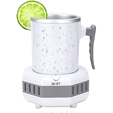 Portable Cooling Refrigeration Cup Desk & Car 2 Plug Electric Summer Drink Cooler for Cola, Beer, Juice, Milk, Coffee, Beverage Cover