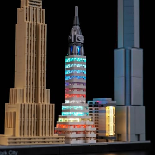 Image of LED Lighting Compatible with Lego Architecture New York City Skyline 21028,Light Kit Compatible with Lego 21028, NOT Included The Model Set - JUST Lights