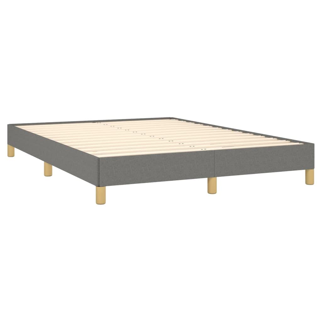 vidaXL Estructura de Cama Matrimonial Somier Tapizado Dormitorio Base Habitación Muebles Mobiliario Cuarto Descanso de Tela Gris Oscuro 140x200 cm