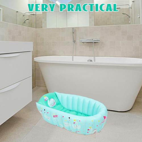 Bañera inflable fácil de almacenar de PVC para bebés con patrón animado 4
