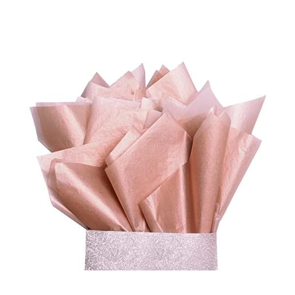 UNIQOOO 100 Blatt 50.8x35.6 cm Premium Metallic Rose Gold Seidenpapier Bulk, ideal für Geschenktüten, recycelbares…