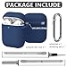 Ljusmicker for Airpods Case Cover 2&1 with Cleaner Kit,Soft Silicone Protective Case for Apple AirPods 2nd/1st Generation Charging Case with Keychain,Shockproof AirPod Case for Women Men-Midnight blue