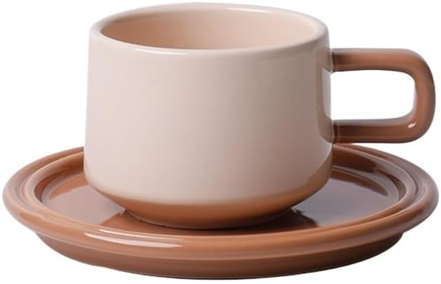 Ins Contrasting Coffee Cup Nordic Simple Afternoon Tea Ceramic Korean And Saucer(Style 4)