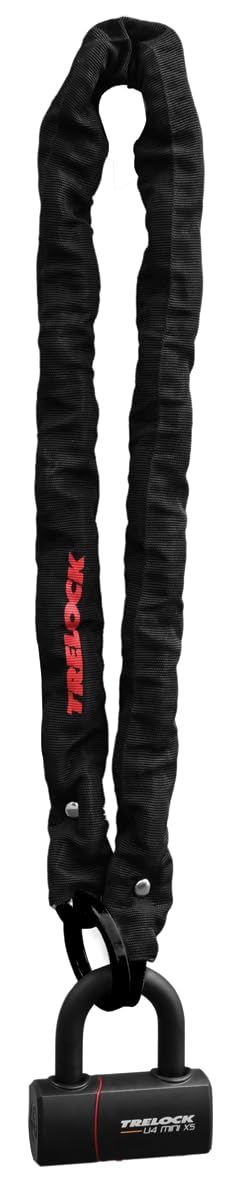 TRELOCK LC 680 Kettenschloss mit U-Lock – Länge 110 cm – Sicherheitslevel 18 – Hohe Sicherheit