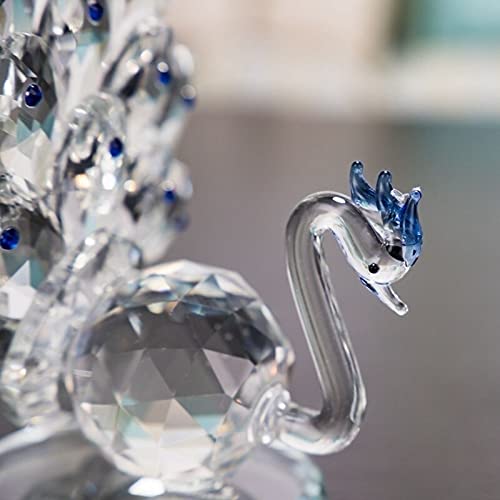 Amazon.co.jp: セット2手作り手吹きガラスクリスタル孔雀 クリスタル