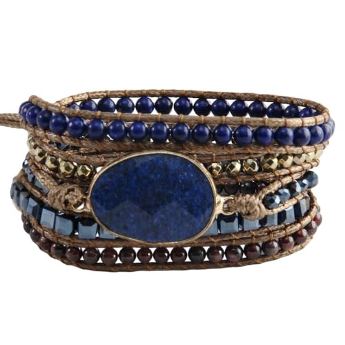 Image of Boho Stone Wrap Bracelet for Women,Turquoise Beaded Bracelet Jewelry Gift