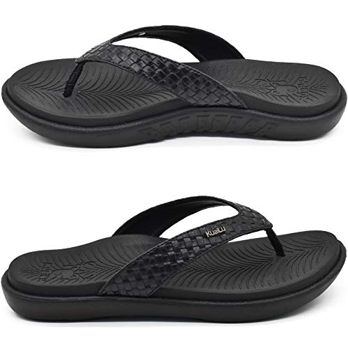 Kuailu Womens Flip Flops Ladies Yoga Mat Comfortable Walking Thong Sandals With Plantar Fasciitis Arch Support Slip On Indoor Outdoor For Summer #TOP4