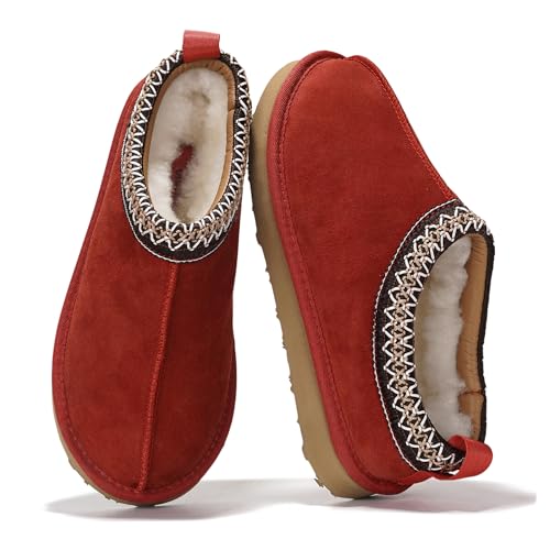 Image of Project Cloud 100% Genuine Leather Shearling Slippers for Women (Nerita) | Australian Fur Lining Memory Foam Insole Non Slip EVA Sole Fuzzy Plush House Shoes Warm Cozy Indoor Footwear Everyday Comfort