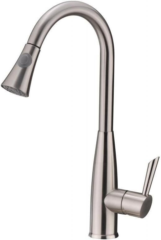 BAFA New Deck Mounted Kitchen Sink Brushed Brass Faucet Tap Mixer Pull Out & Down