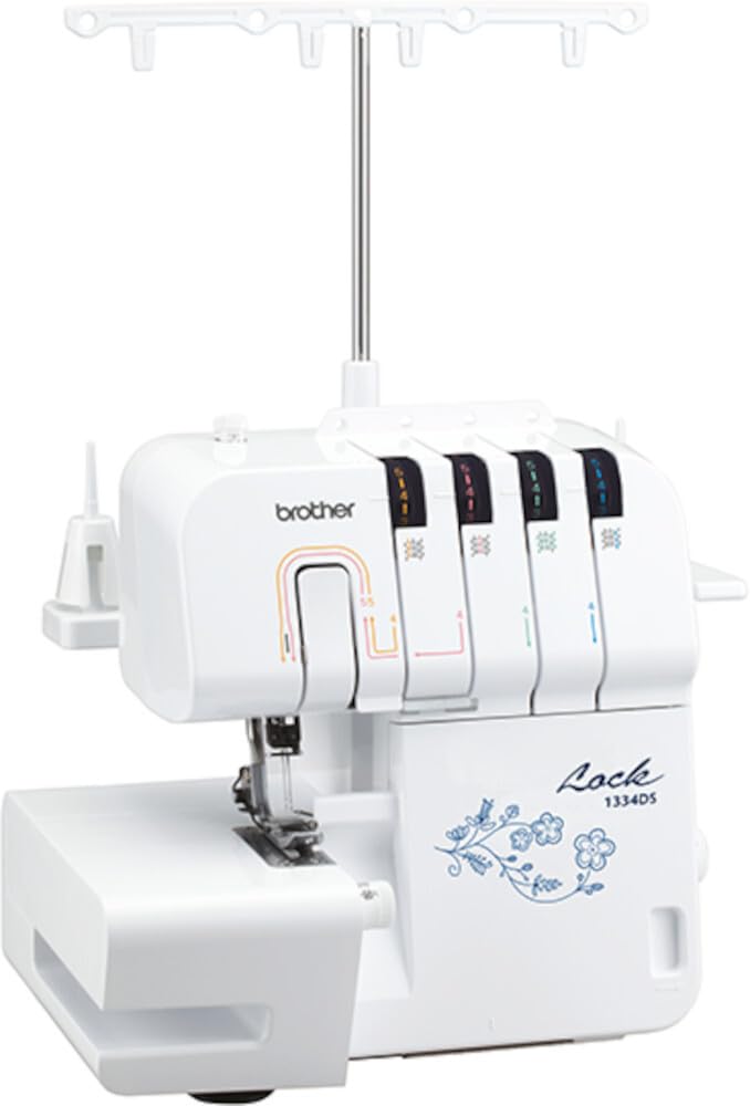 Brother 1334DS Macchina Tagliacuci con Differenziale, Taglia e Cuce anche per Principianti, Overlock a 3 e 4 fili, 10 Punti di Cucito per Cucire Tessuti, Cucitura Professionale, Braccio libero