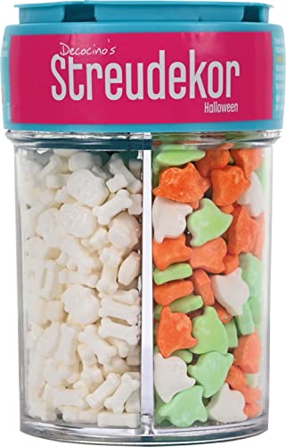 Decocino Halloween Essbar Sträusel für Kuchen und Cupcake Dekorationen 120 g Mehrfarbig