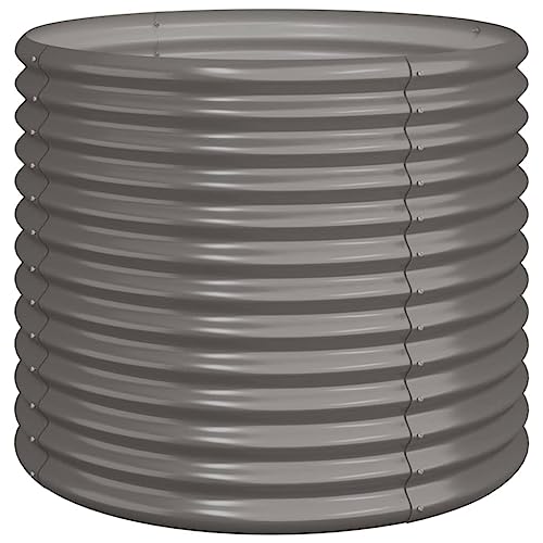 vidaXL Pflanzkübel Blumenkübel Hochbeet Blumenkasten Pflanzgefäß Pflanzkasten Blumentopf Garten Verzinkter Stahl 80x80x68cm Grau