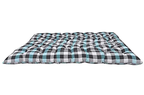 Image of Deevine Craft Soft Cotton Foldable Bed Mattress | Firm Gadda for Floor & Bed | Queen Size | Hypoallergenic & 100% Recyclable Black Hosiery Cotton (Double Bed (72X72 Inches))