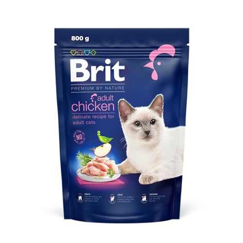 Brit Premium by Nature Trockenfutter für ausgewachsene Katzen Geschmacksrichtung Huhn 800 g