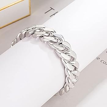 Dankadi Massieve Cubaanse armband, breedte 13,5 mm, 925 cm, zilver, voor heren, 7-25 cm, Cubaanse schakels, grote schakels, rock, punk, hiphop, Miami, cadeau, sieraden, feest, 10, Zilver