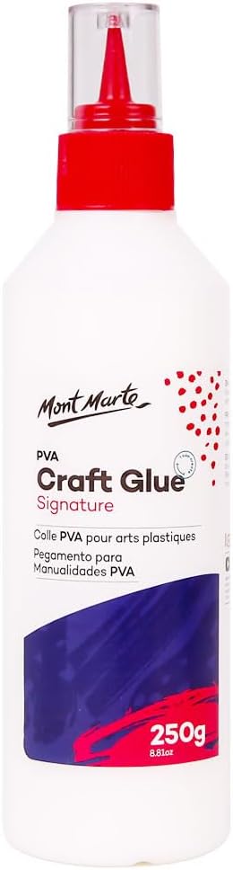 Mont Marte PVA Glue Craft Glue, Fine Tip 250g-3 Pack