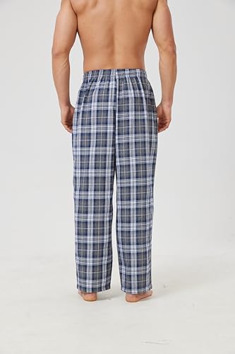 Mens PJ Pajama Pants Elastic wasit Lounge Sleep Pants 2 Pack4