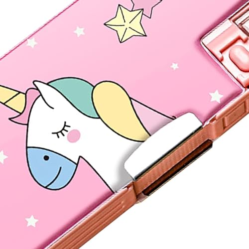 Image of Magical Multifunctional Compass Box Cute School Pencil Tools for Girls, Unicorn Compass Box for Boys, Aesthetic Stationary Items for Kids, Magnetic Pencil Box, Best Gifts
