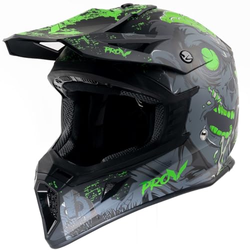 Motoblouz SKUD NEGAN Casco de motocross | Homologado ECE 22.06 | Pinlock Incluido | Green/Black | Casco scooter