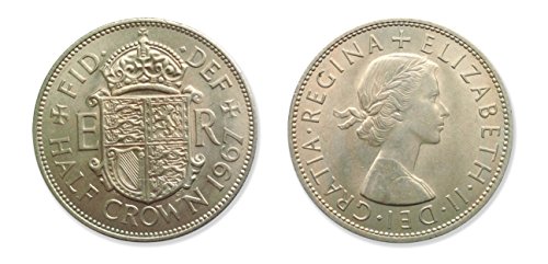 Monedas para coleccionistas - 1967 la reina Isabel fuera de circulación media mitad moneda corona con un poco de brillo