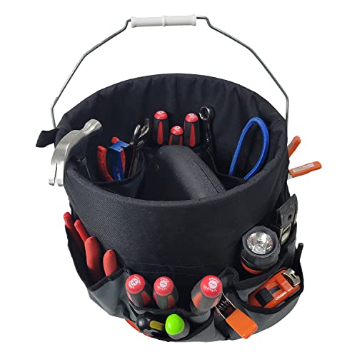 W&M Tools 12 Pocket Slip On Bucket Caddy Tool Organizer For 5 Gallon Buckets #TOP1